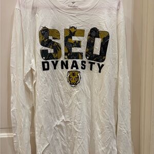 Fanatics White and Gold Dynasty Overwatch League Long Sleeve Tee